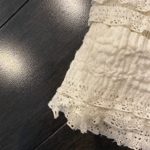 Zara Ivory Lace Top with Front Tie - Picture 9 of 11